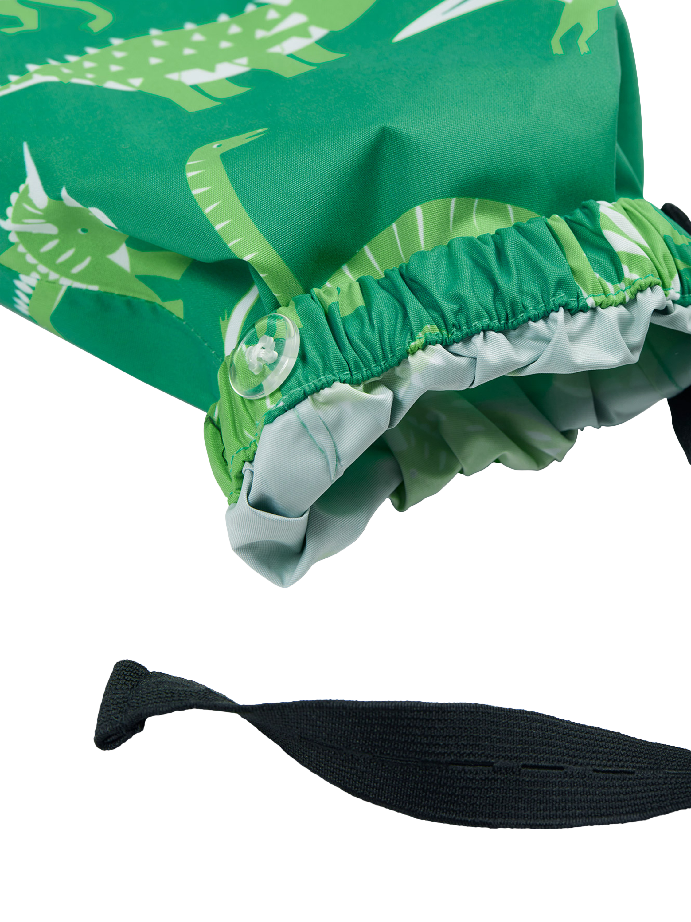 Product image 7 of 7, which shows Frugi Kids' Rain or Shine Dinosaur Waterproof Rain Suit, Green, 1-2 years