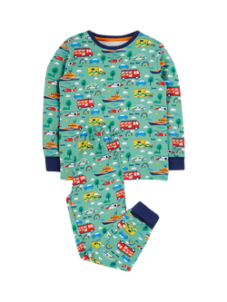Frugi Kids' Sundown Organic Cotton Printed Pyjamas, Multi, Multi