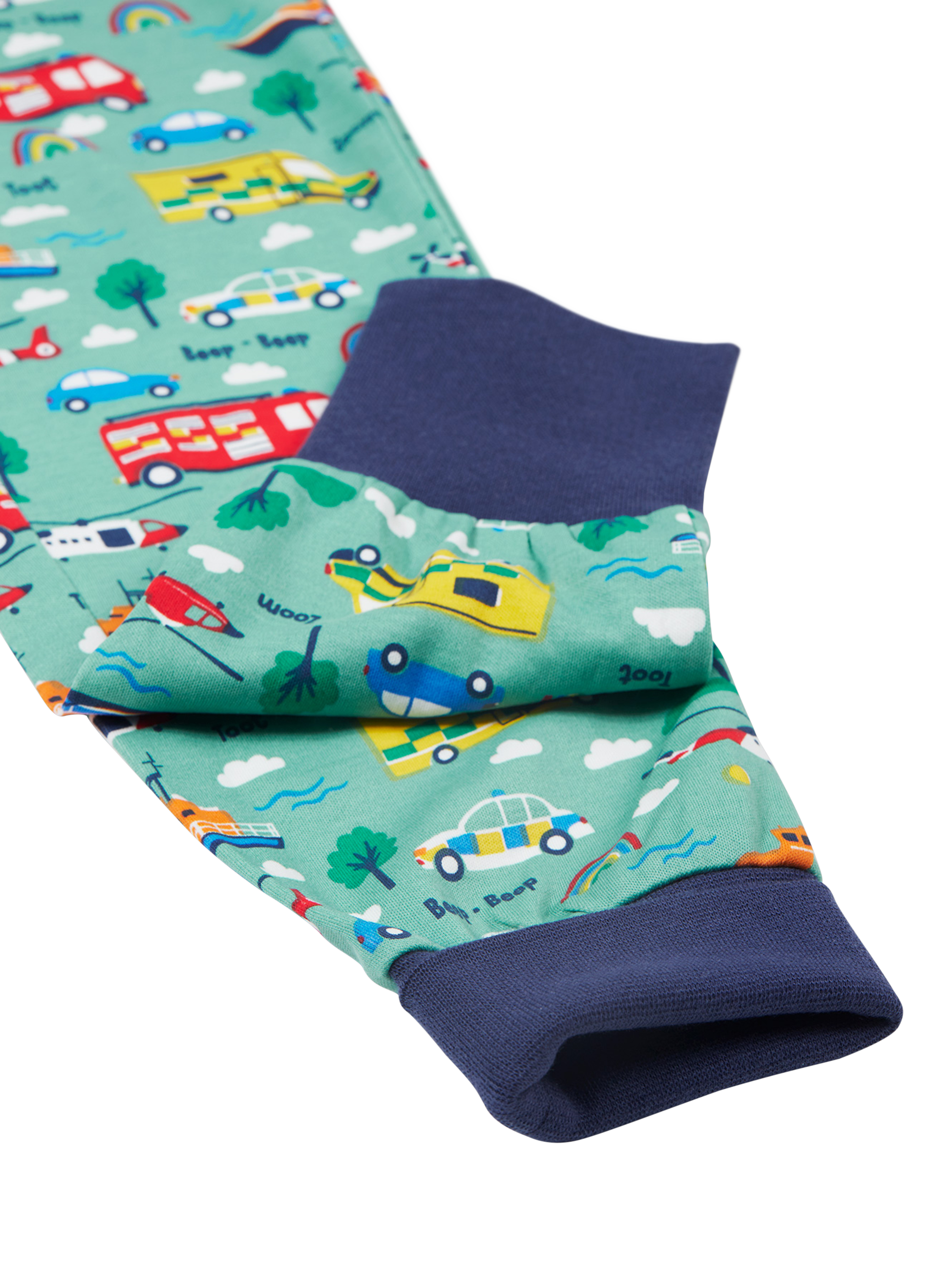 Product image 3 of 4, which shows Frugi Kids' Sundown Organic Cotton Printed Pyjamas, Multi, 2-3 years
