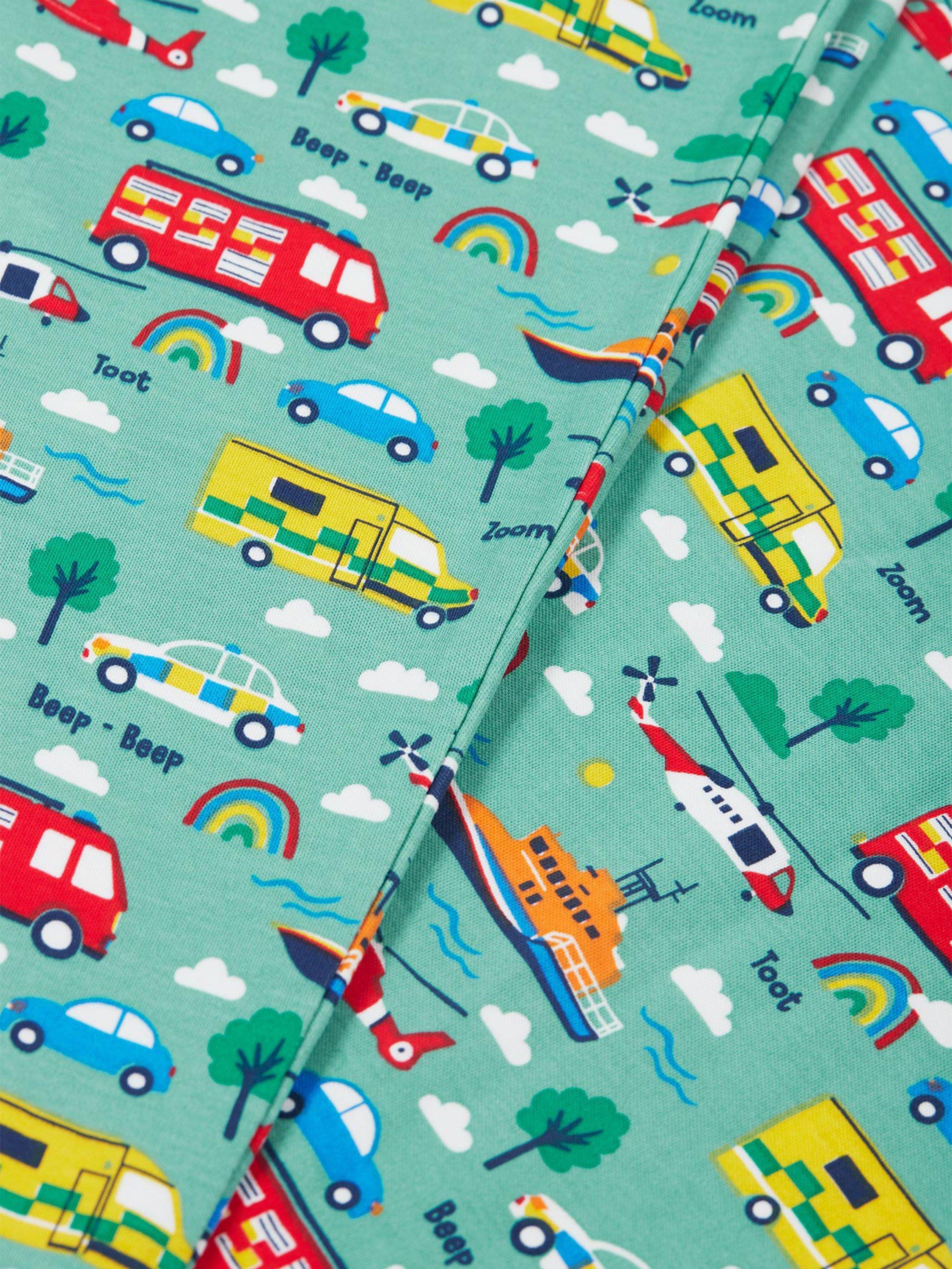Product image 4 of 4, which shows Frugi Kids' Sundown Organic Cotton Printed Pyjamas, Multi, 2-3 years