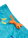 Frugi Kids' Polkerris Board Shorts, Tropical Sea/Diver