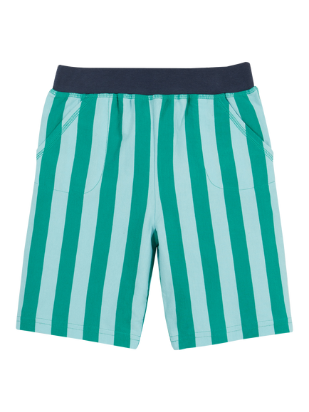Frugi Kids' Stithian Organic Cotton Jersey Shorts, Blue, Blue