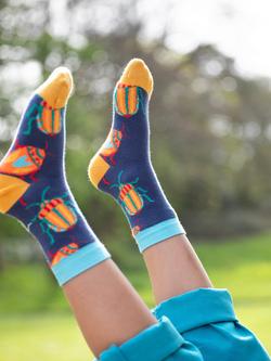 Frugi Kids' Rock My Bug Shape Socks, Pack of 3, Multi - view 2, Multi