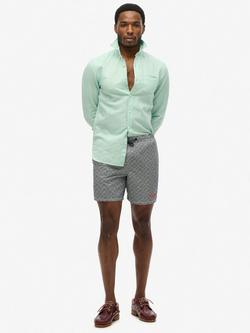 Superdry All Over Print 17" Swim Shorts, Black/White, Black/White