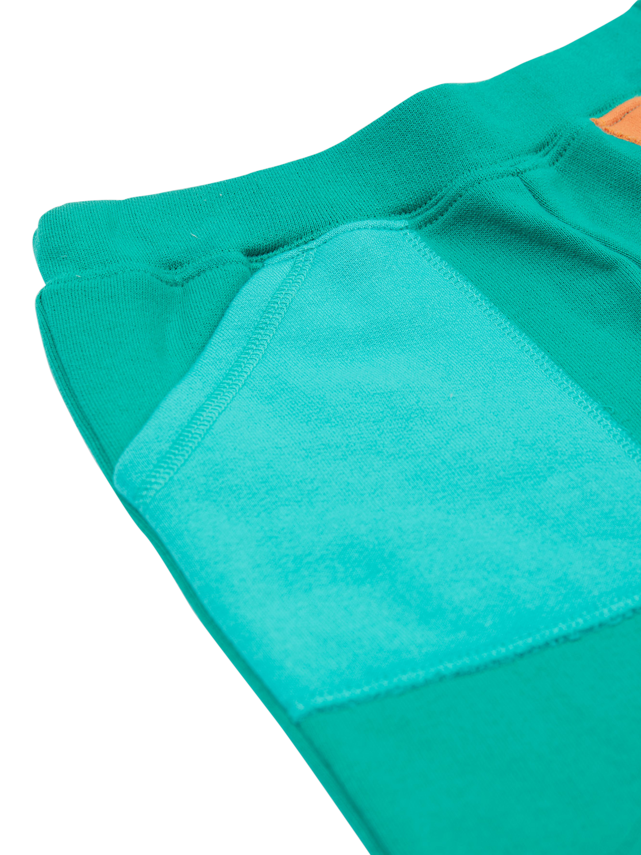 Product image 5 of 5, which shows Frugi Kids' Organic Cotton Colour Block Joggers, Iguana/Multi, 2-3 years
