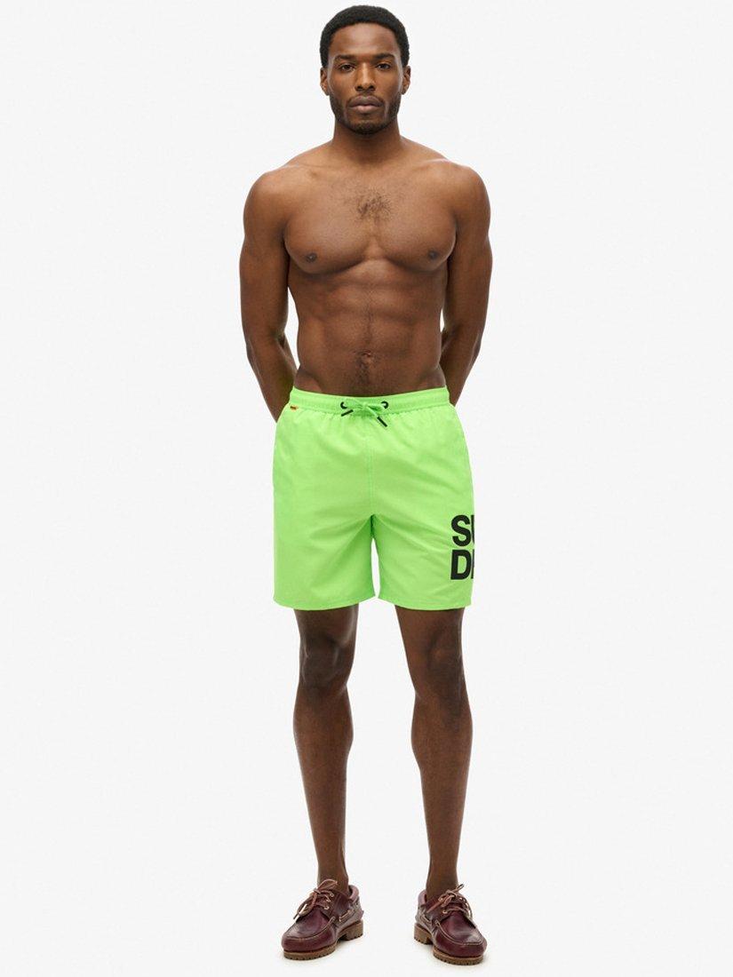 Product image 7 of 7, which shows Superdry Sportswear Logo 17" Swim Shorts, Neon Green, S