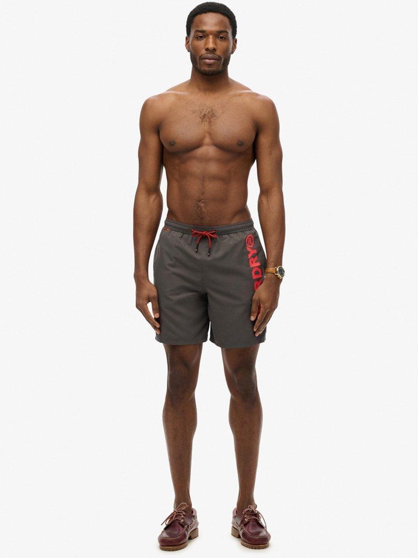Product image 7 of 7, which shows Superdry Sport Graphic 17" Swim Shorts, Charcoal, S