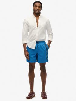 Superdry Sport Graphic 17" Swim Shorts, Monaco Blue
