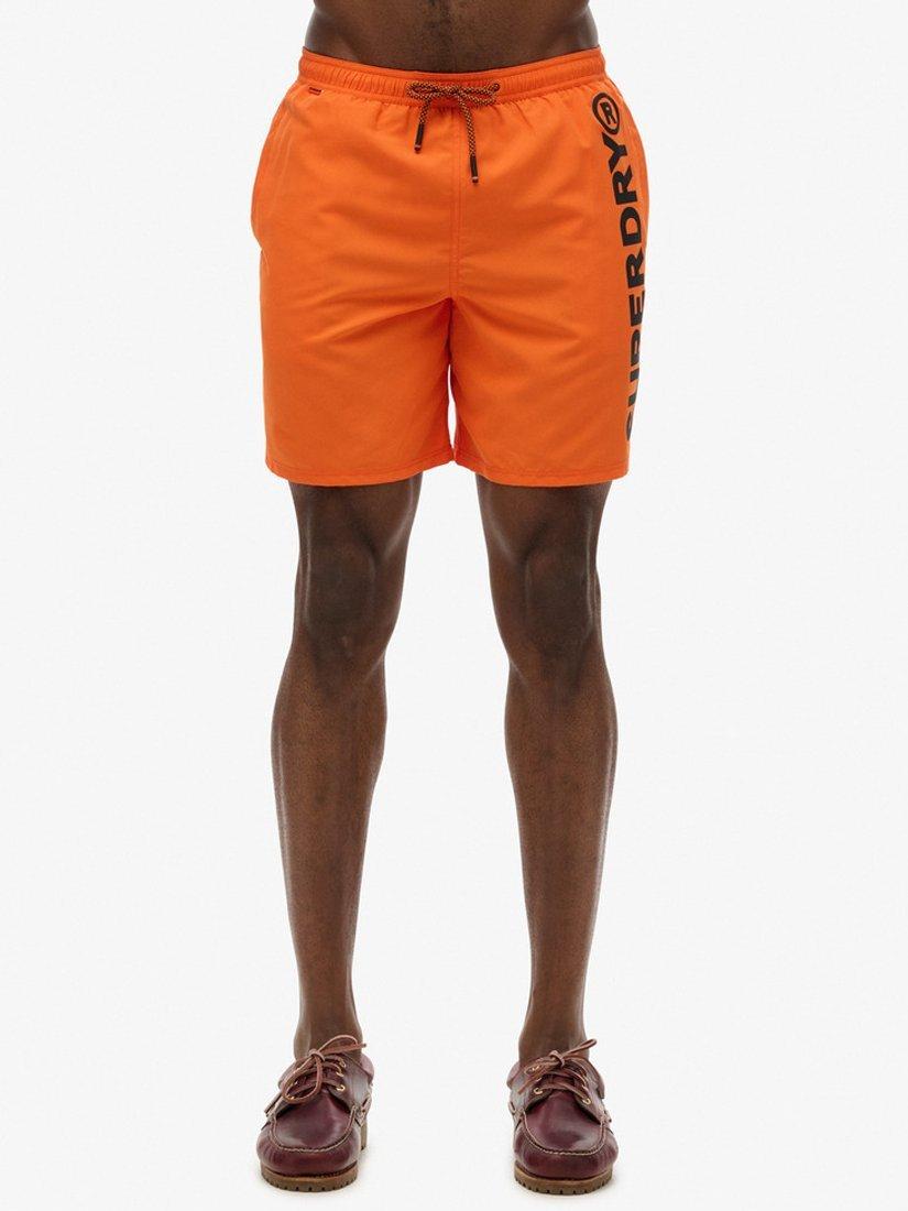 Product image 4 of 7, which shows Superdry Sport Graphic 17" Swim Shorts, Denver Orange, S