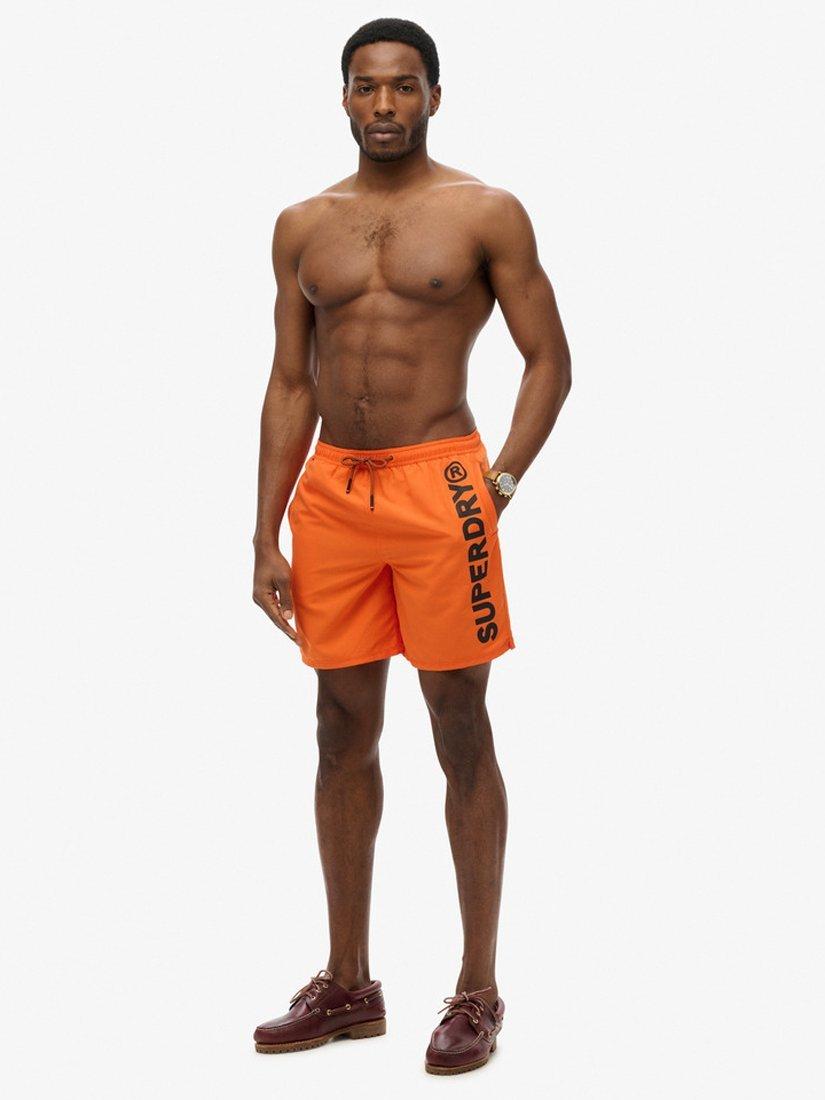 Product image 7 of 7, which shows Superdry Sport Graphic 17" Swim Shorts, Denver Orange, S