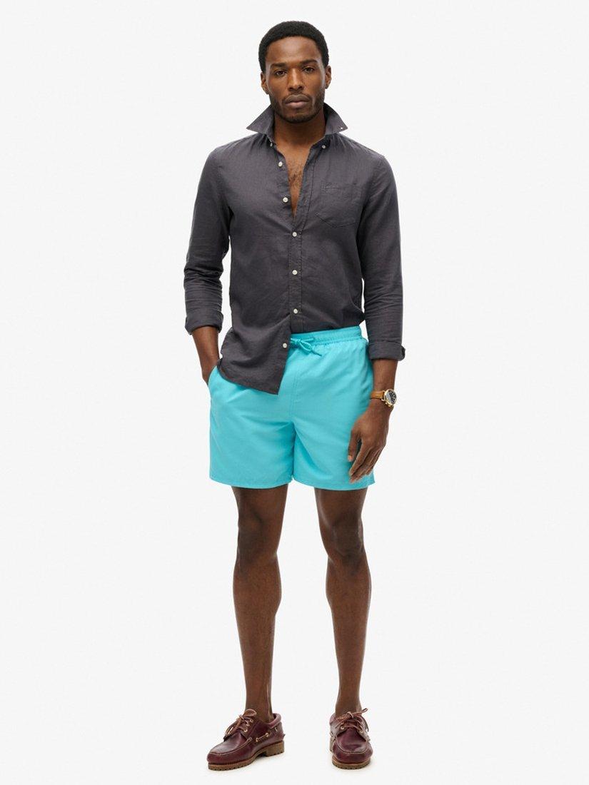 Product image 1 of 7, which shows Superdry Essential 17" Swim Shorts, Aquamarine Blue, S