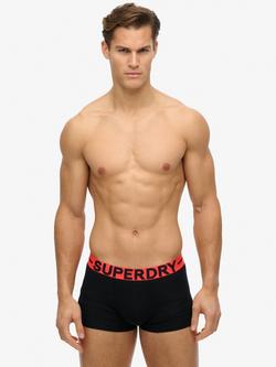 Superdry Trunks, Pack of 3, Black/Orange