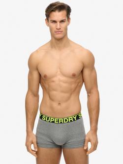 Superdry Trunks, Pack of 3, Black/Grey Marl/Asp