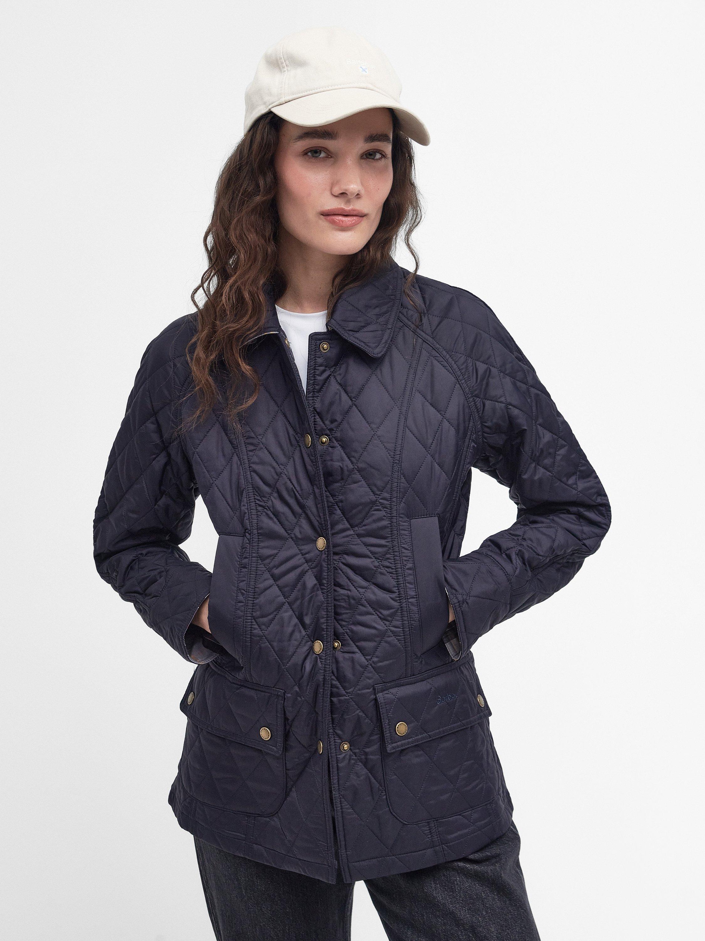 Product image 1 of 7, which shows Barbour Beadnell Quilted Jacket, Navy, 8