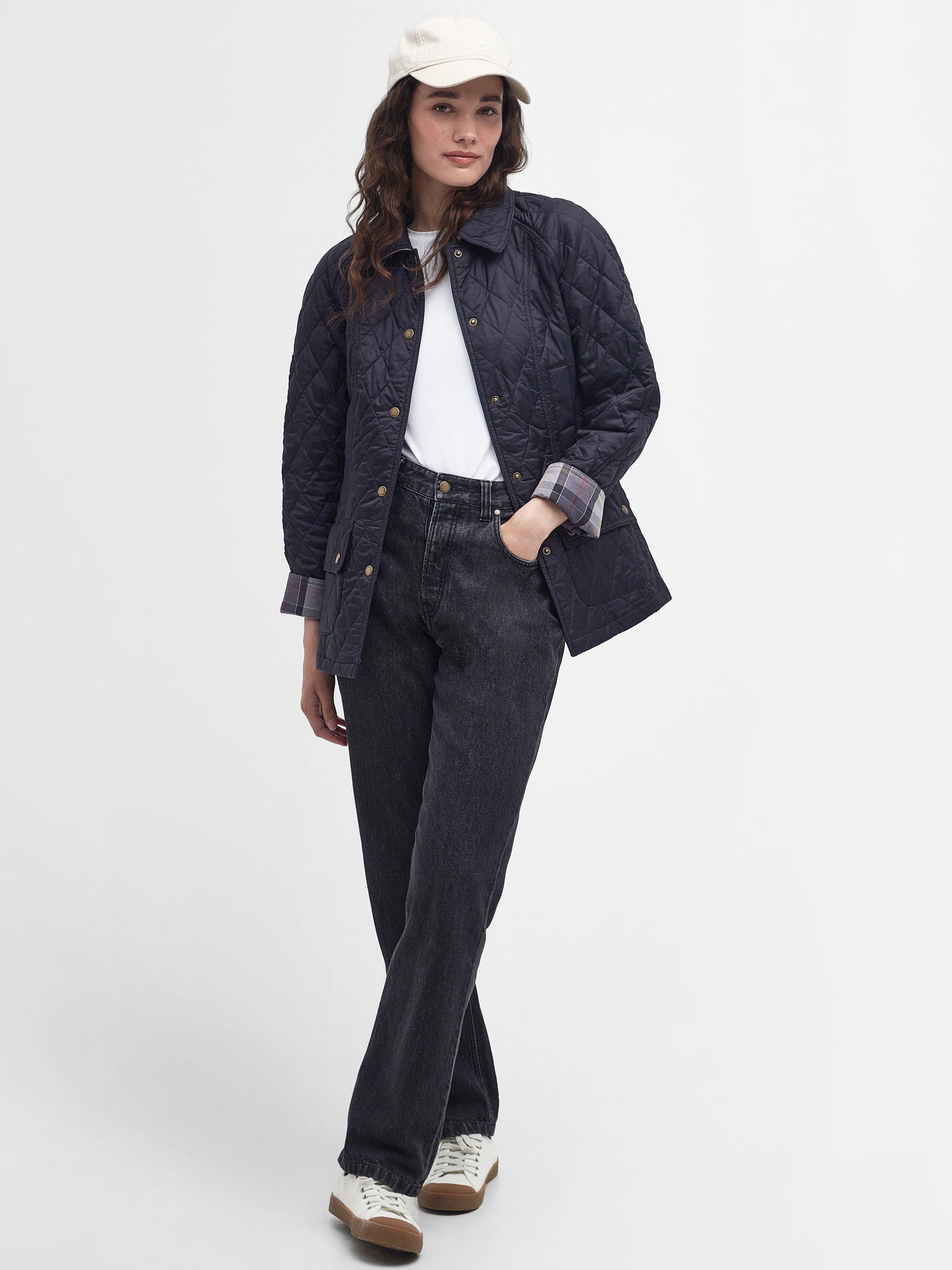 Product image 3 of 7, which shows Barbour Beadnell Quilted Jacket, Navy, 8