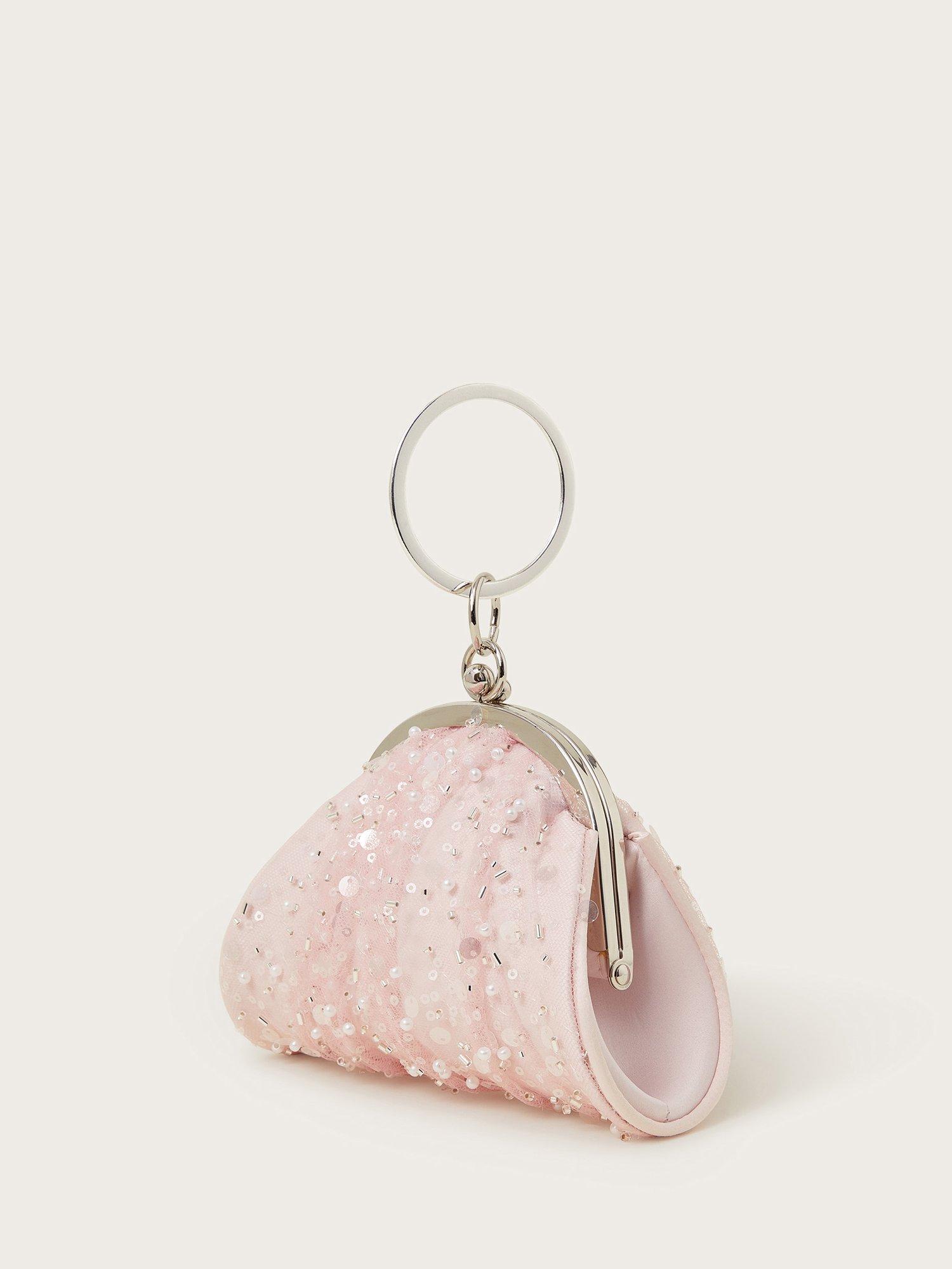 Product image 2 of 4, which shows Monsoon Kids' Embroidered Tulle Bangle Mini Bag, Pink