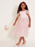 Monsoon Kids' Scarlett Ruffle Dress, Pink