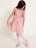 Monsoon Freya Taffeta Bow Dress, Pink