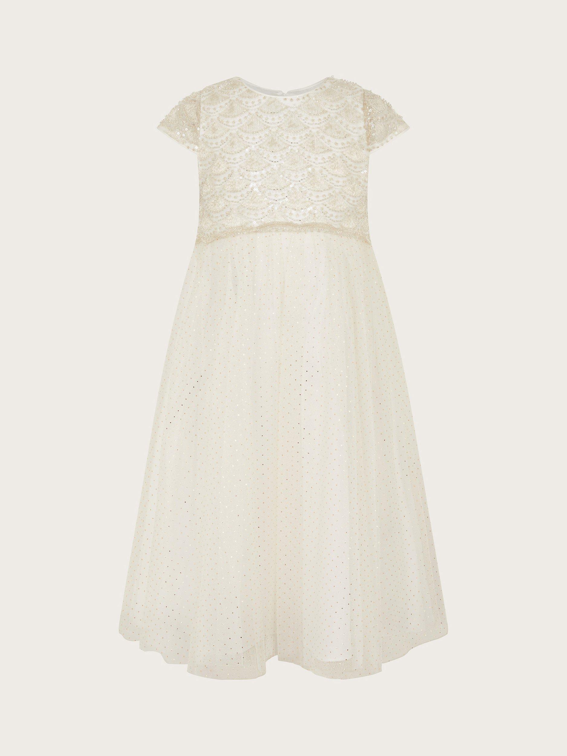 Monsoon Kids' Ella Embellished Maxi Dress, Gold