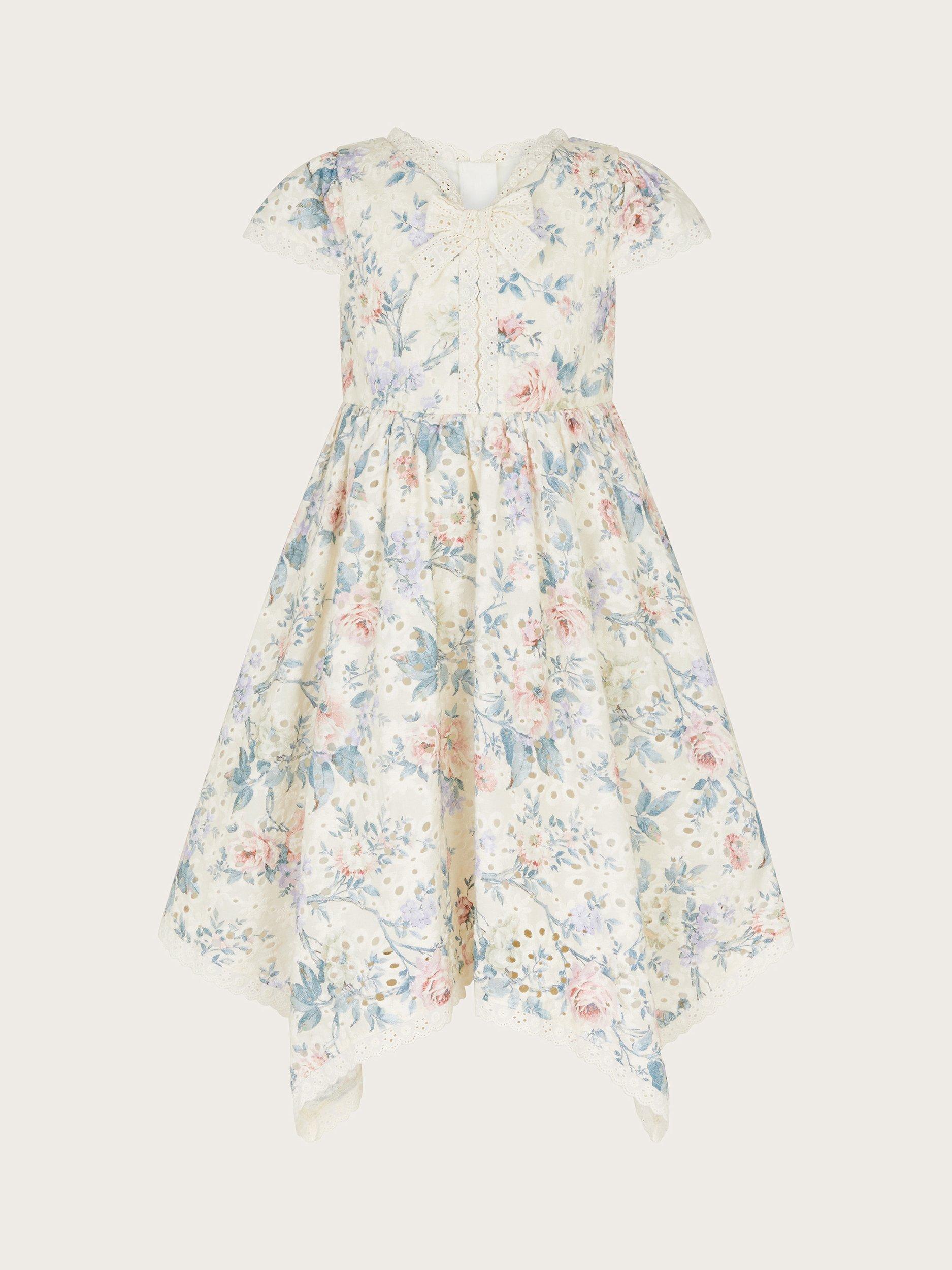 Product image 1 of 3, which shows Monsoon Kids' Ashleigh Floral Dress, Multi, 7 years