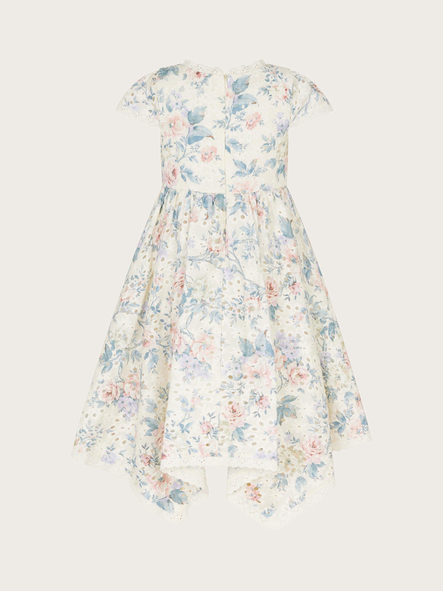Product image 2 of 3, which shows Monsoon Kids' Ashleigh Floral Dress, Multi, 7 years