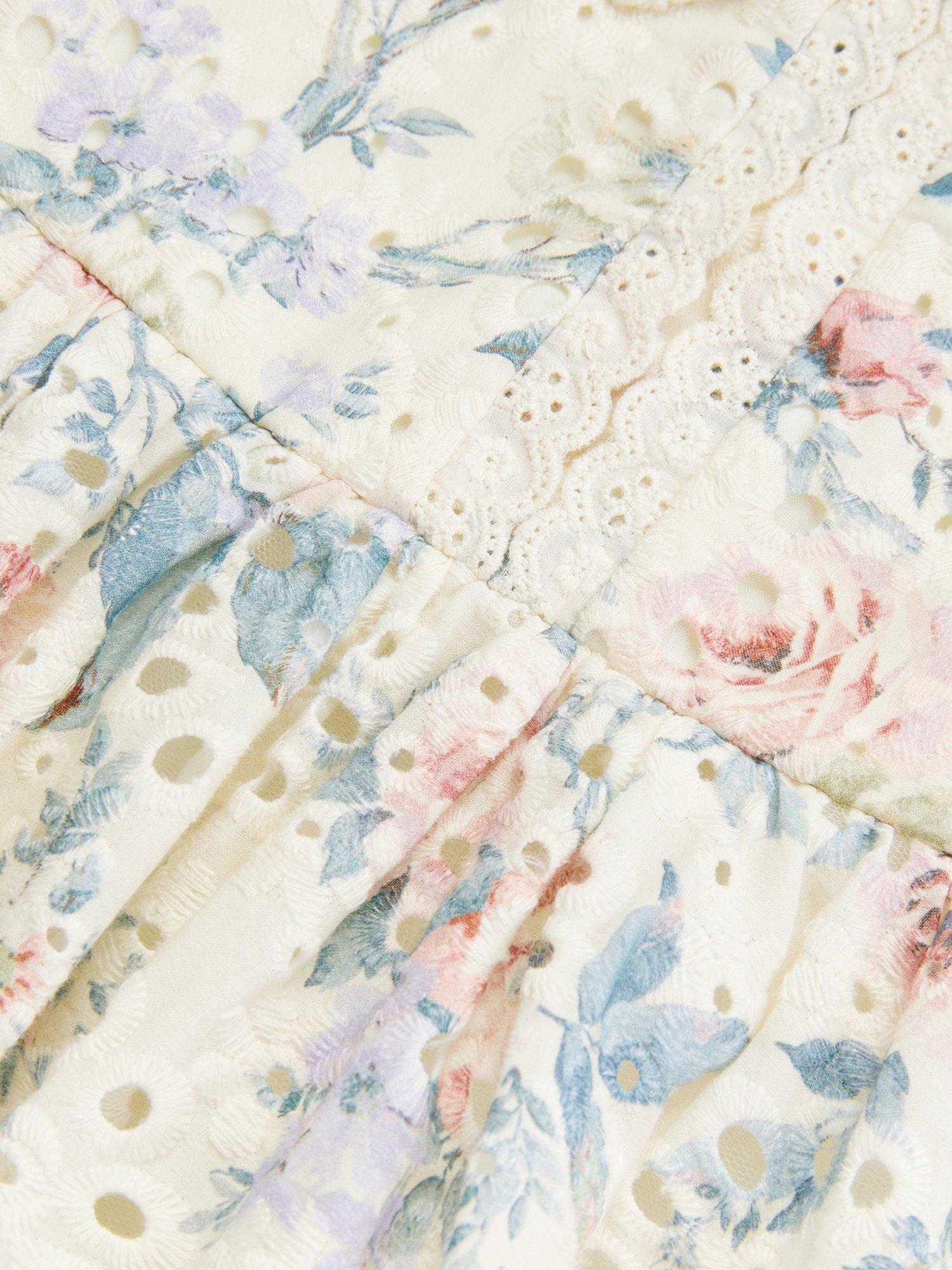 Product image 3 of 3, which shows Monsoon Kids' Ashleigh Floral Dress, Multi, 7 years