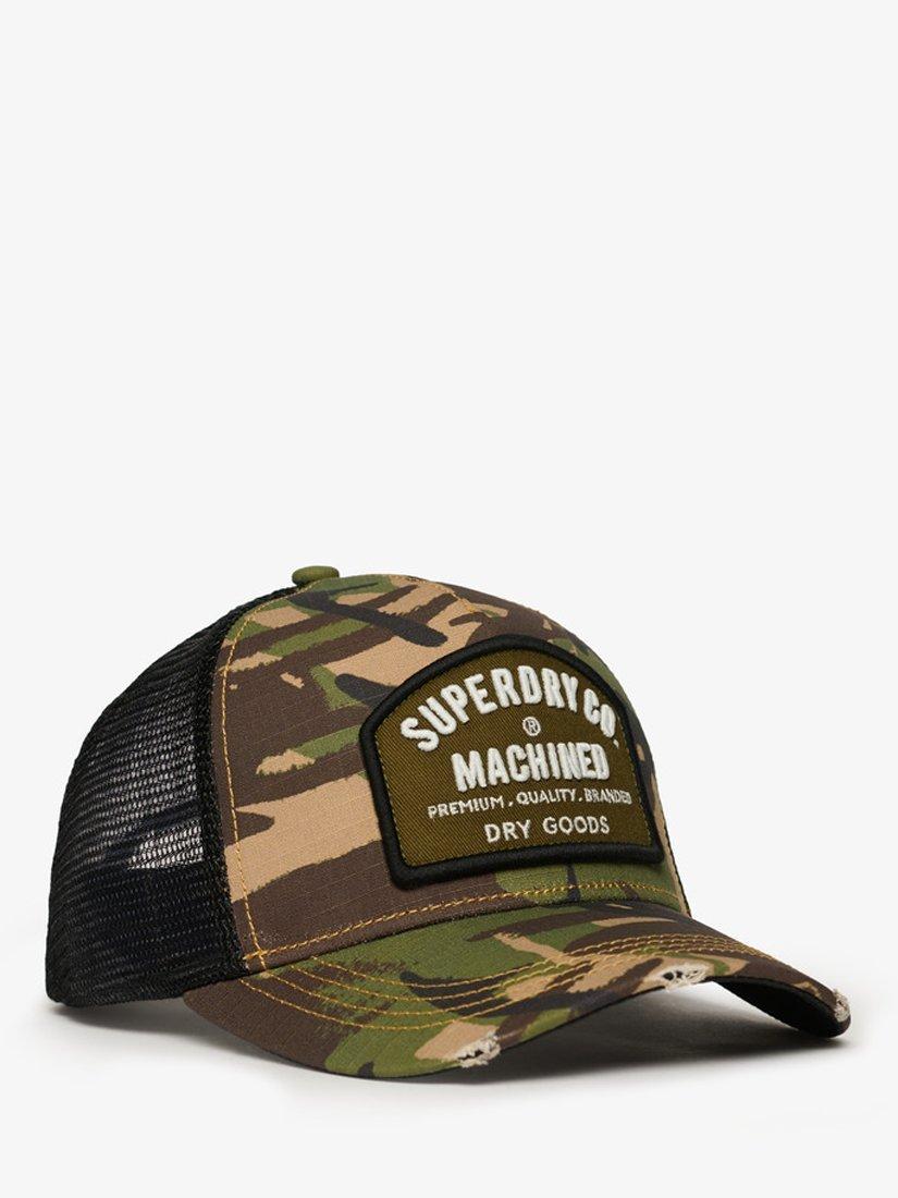 Superdry Dirt Road Camouflage Trucker Baseball Cap, Army Camo