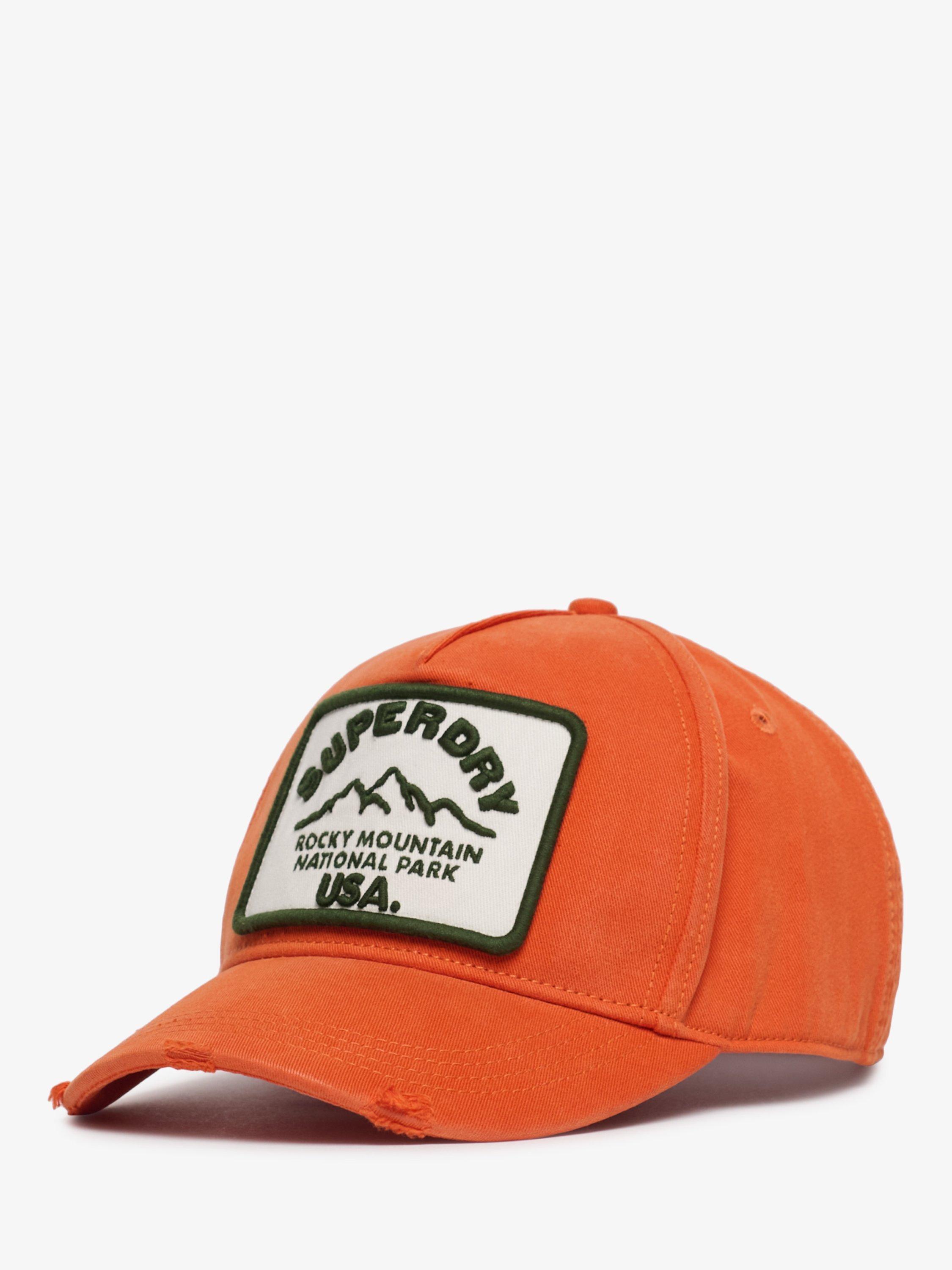 Product image 1 of 4, which shows Superdry Graphic Trucker Baseball Cap, Denim Co Rust Orange, One Size