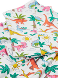 Frugi Kids' Amelia Cotton Dinosaur Print Dress, White/Multi