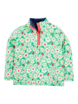 Frugi Kids' Snuggle Cotton Fleece Floral Jumper, Multi, Multi