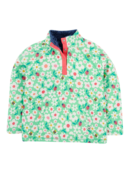 Frugi Kids' Snuggle Cotton Fleece Floral Jumper, Multi, Multi