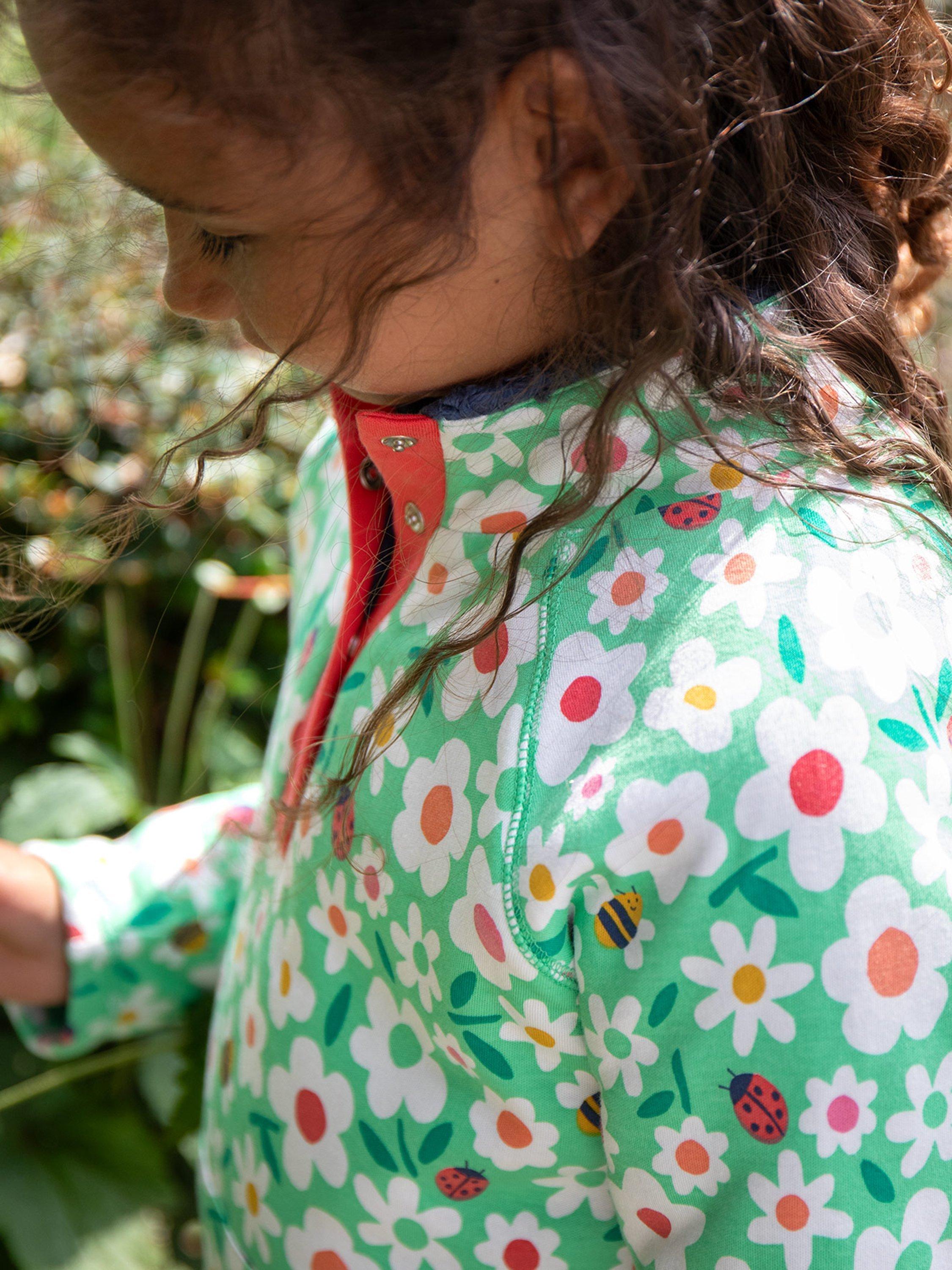 Product image 3 of 6, which shows Frugi Kids' Snuggle Cotton Fleece Floral Jumper, Multi, 9-12 months