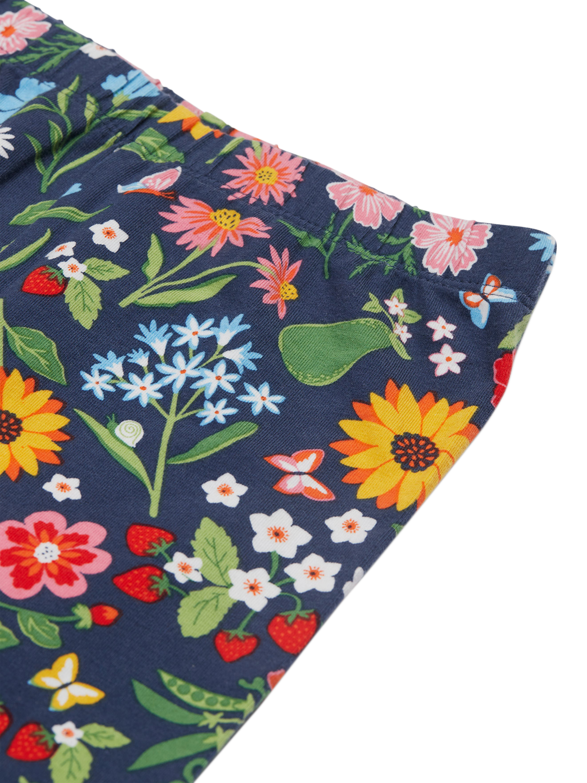 Product image 5 of 5, which shows Frugi Kids' Libby Garden Organic Cotton Rich Leggings, Navy/Multi, 0-3 months