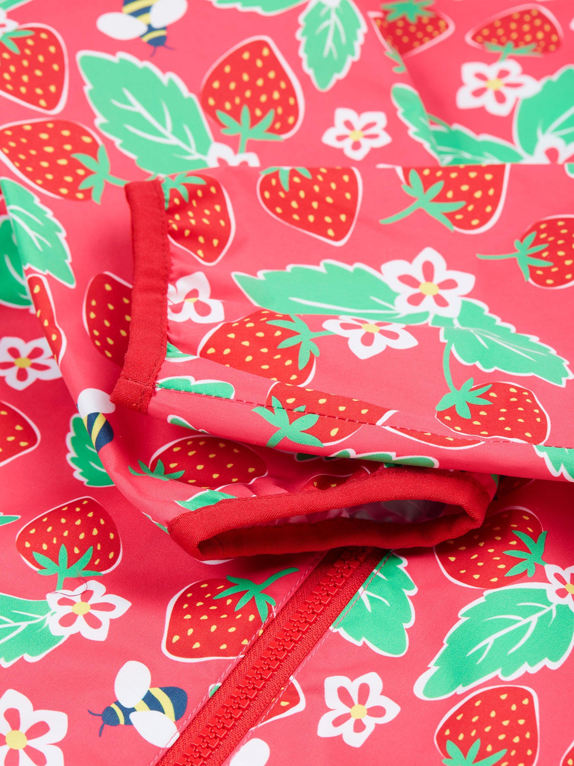 Product image 5 of 6, which shows Frugi Kids' Rain or Shine Strawberry Waterproof Jacket, Pink/Multi, 1-2 years
