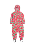 Frugi Kids' Rain or Shine Strawberry Waterproof Rain Suit, Pink/Multi
