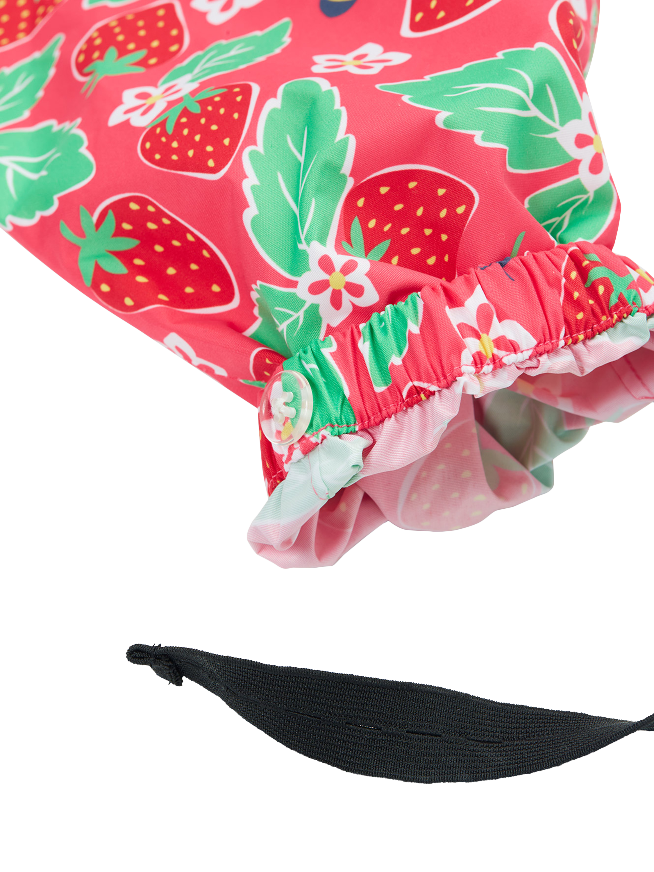 Product image 8 of 8, which shows Frugi Kids' Rain or Shine Strawberry Waterproof Rain Suit, Pink/Multi, 1-2 years