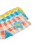Frugi Kids' Cotton Blend Frilled Socks, Pack of 3, Gingham Multipack