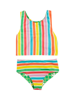 Frugi Kids' Tegan Reversible Tankini, Multi - view 2, Multi
