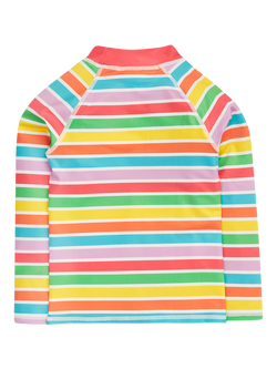 Frugi Kids' Sun Safe Floral Stripe Long Sleeve Rash Vest, Multi - view 2, Multi