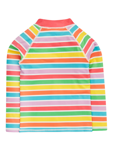 Frugi Kids' Sun Safe Floral Stripe Long Sleeve Rash Vest, Multi - view 2, Multi