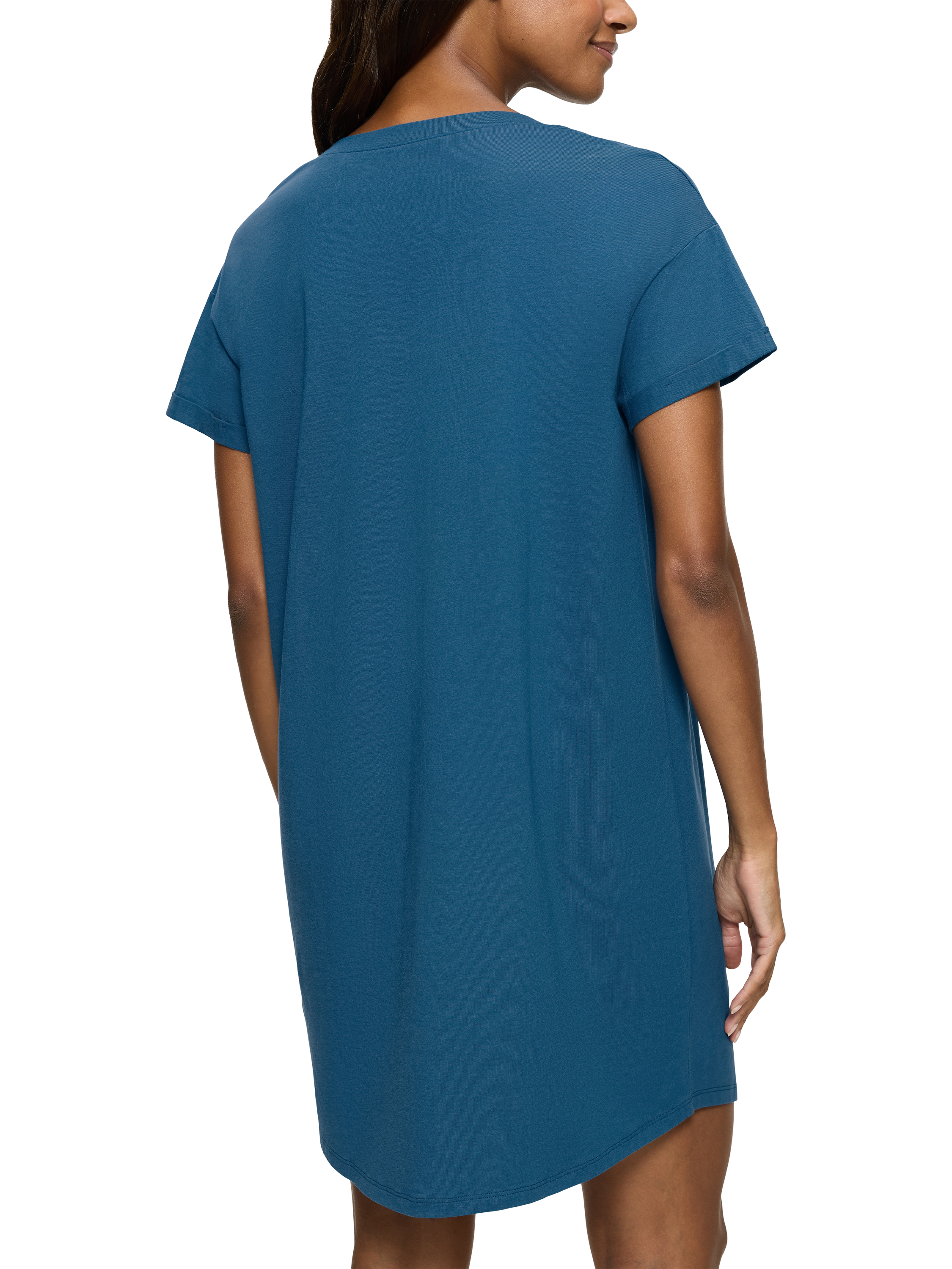 Product image 2 of 5, which shows Triumph Lounge-Me Cotton Loose Fit T-Shirt Nightdres, Midblue, 8