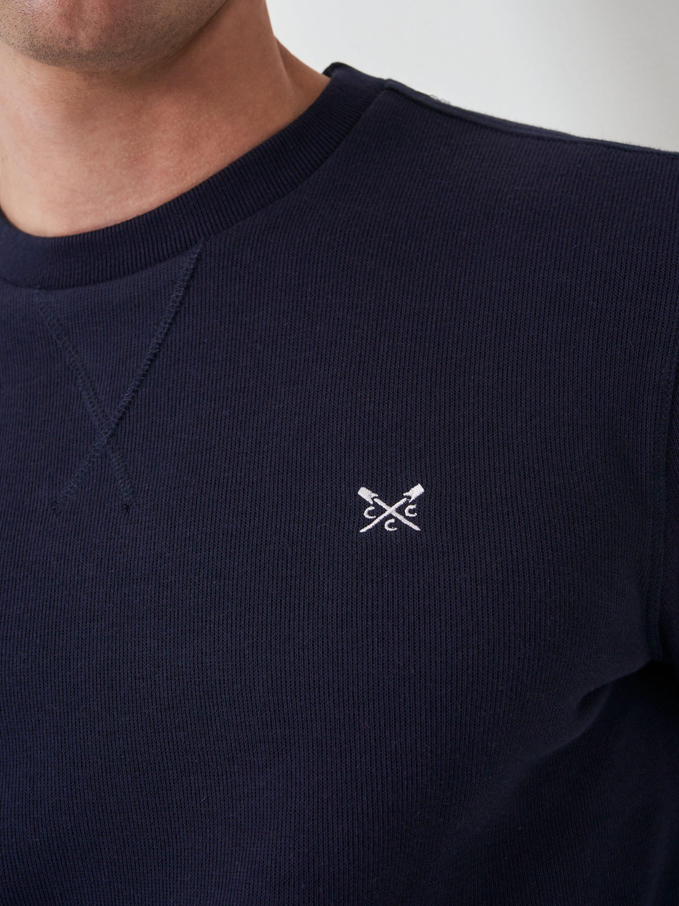 Product image 4 of 5, which shows Crew Clothing French Rib Knit Jumper, Navy Blue, L
