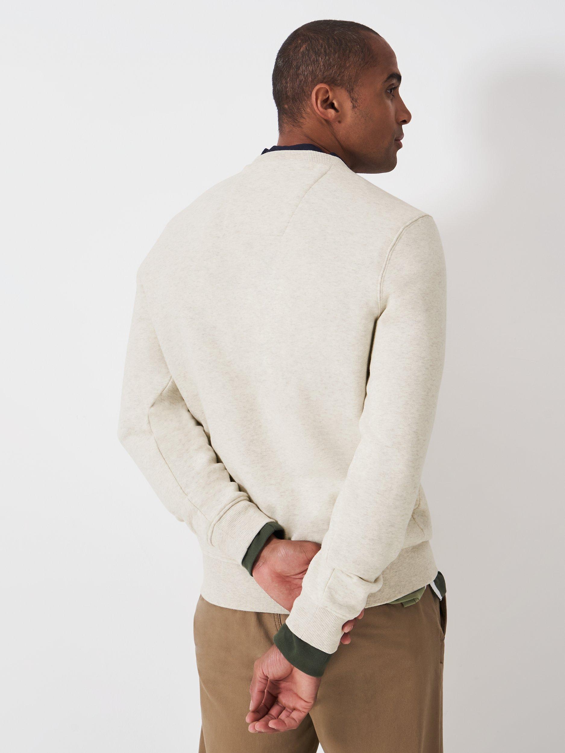 Product image 2 of 5, which shows Crew Clothing Applique Graphic Cotton Blend Sweatshirt, Beige, L