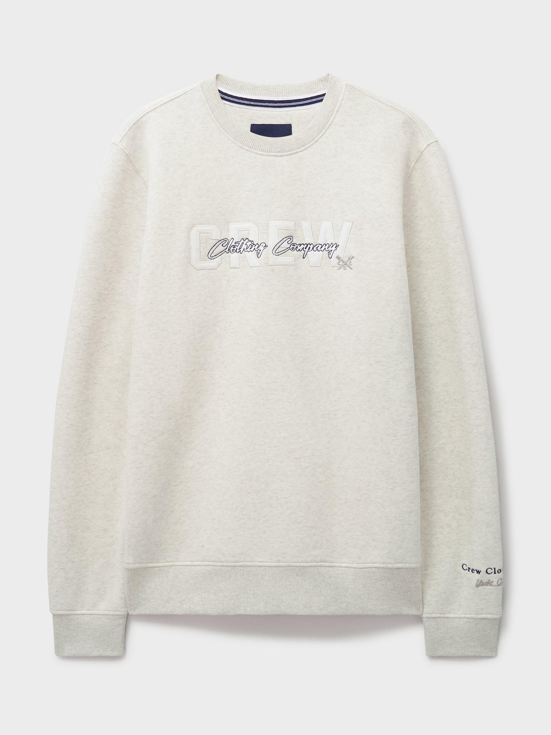 Product image 5 of 5, which shows Crew Clothing Applique Graphic Cotton Blend Sweatshirt, Beige, L