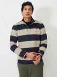 Crew Clothing Padstow Striped Quarter-Zip Sweatshirt, Beige