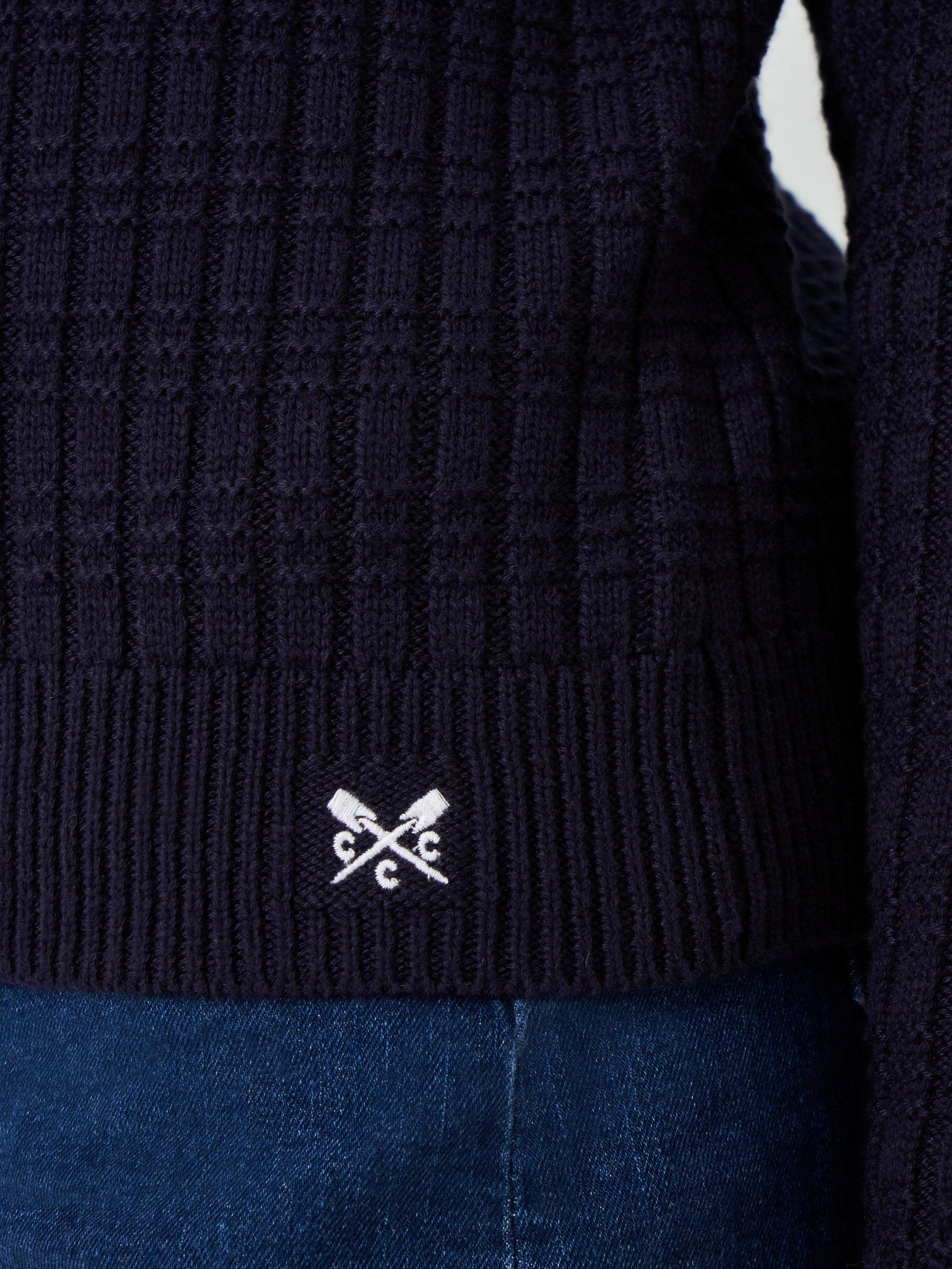 Product image 4 of 5, which shows Crew Clothing Tillie Textured Cardigan, Navy Blue, 8