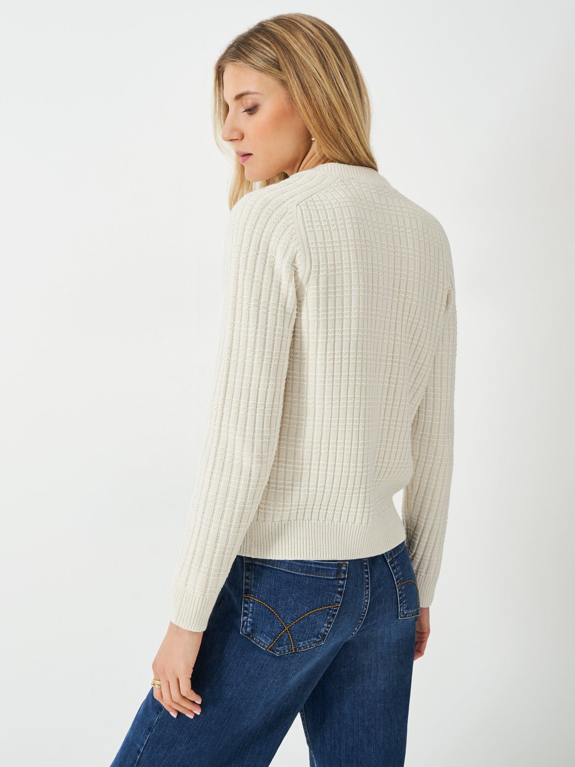 Product image 2 of 5, which shows Crew Clothing Tillie Textured Cardigan, White, 8