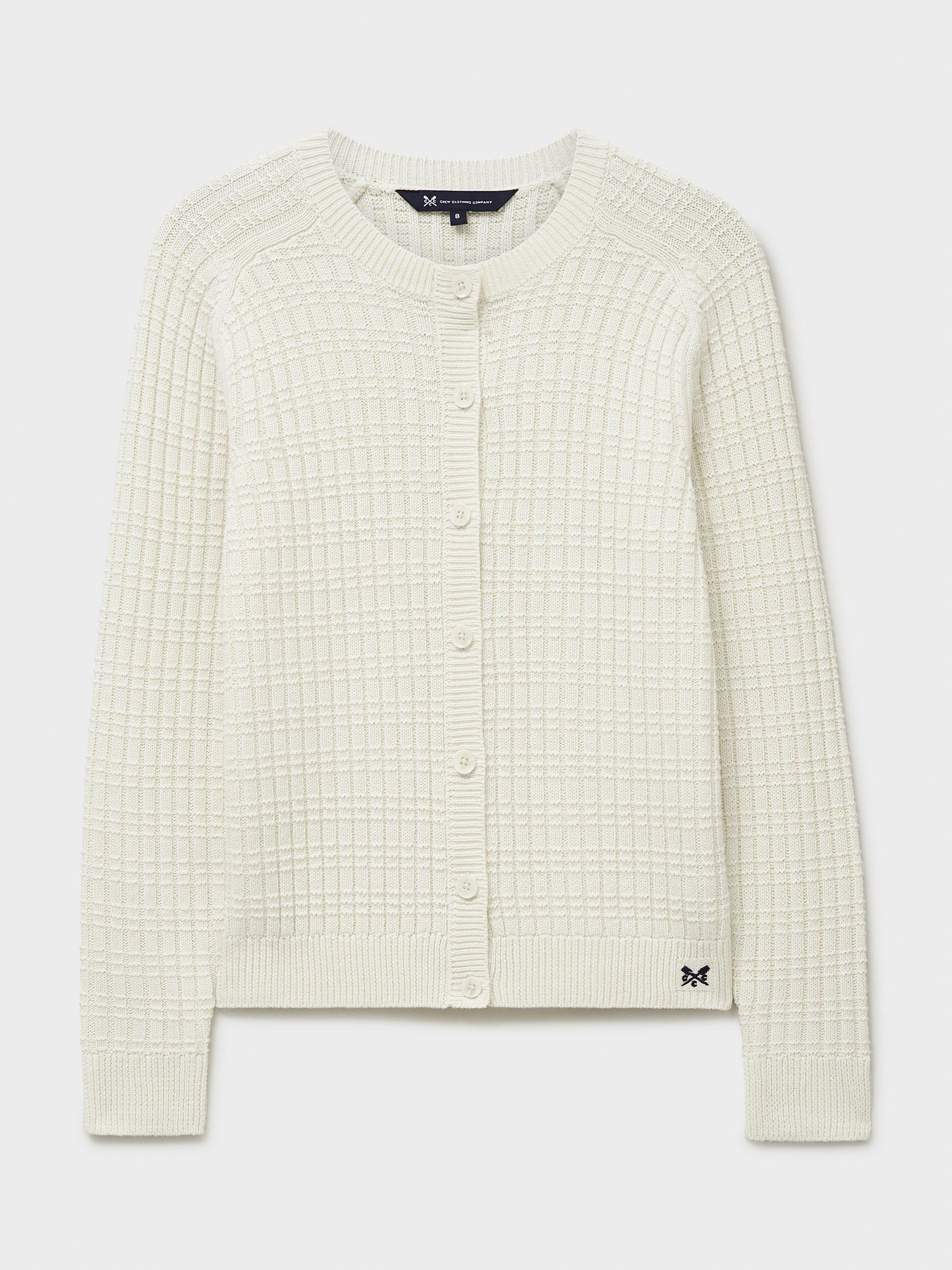 Product image 5 of 5, which shows Crew Clothing Tillie Textured Cardigan, White, 8