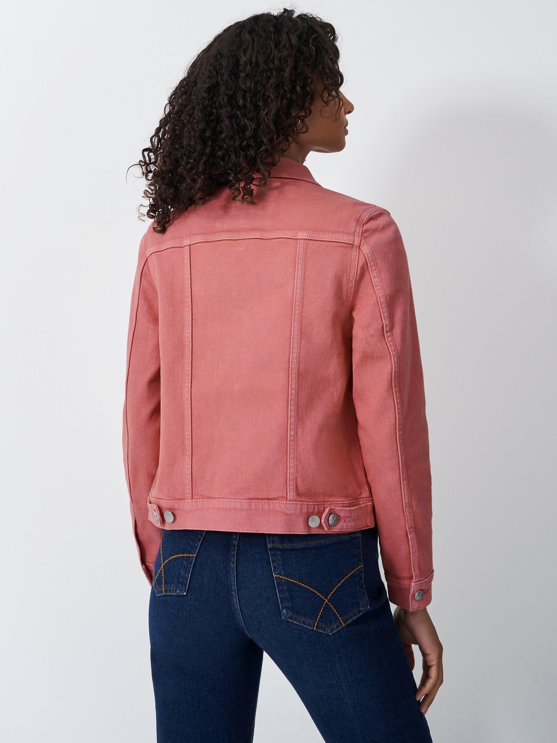 Product image 2 of 5, which shows Crew Clothing Denim Western Jacket, Pastel Pink, 8