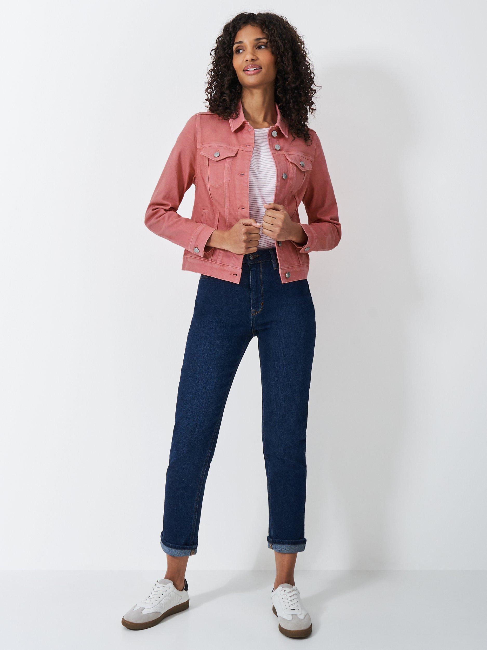 Product image 3 of 5, which shows Crew Clothing Denim Western Jacket, Pastel Pink, 8